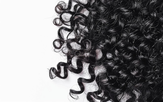 Photo curly hairpiece on white