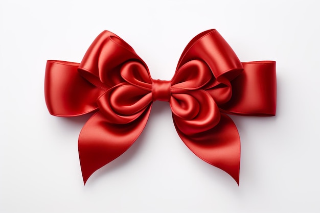 A curly red ribbon isolated on clear white background