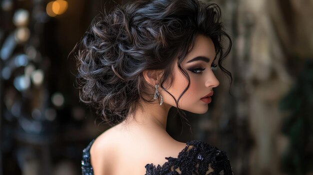 Photo curly updo romantic voluminous curls