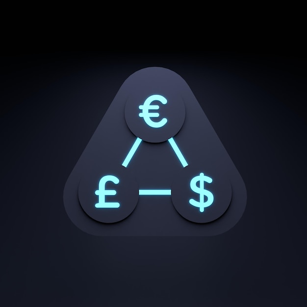 Currency exchange icon 3d render illustration