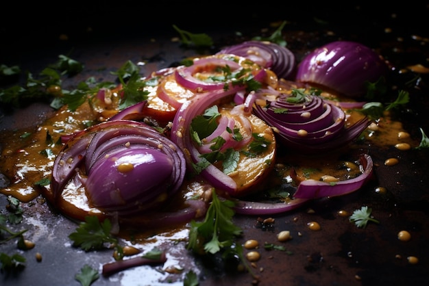 Photo curry image with roasted red onions