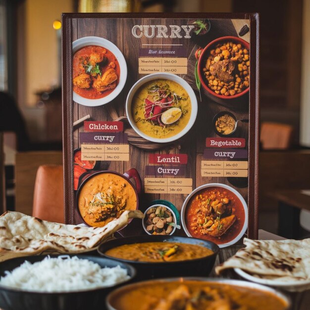 Photo curry restaurant menu