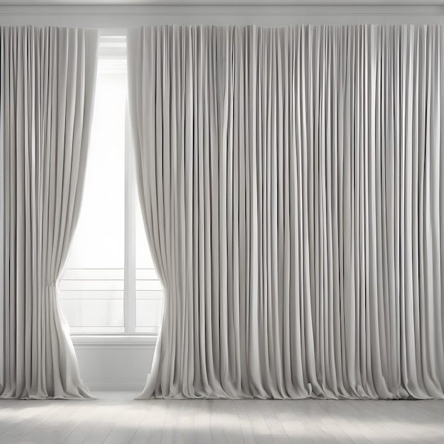 Curtain interior background 3d render illustration Mock up Generative AI