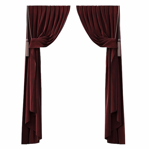 curtain isolated on white background, 3D illustration, cg render