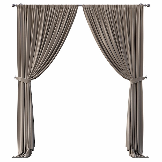 curtain isolated on white background, 3D illustration, cg render