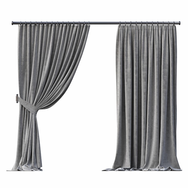 curtain isolated on white background, 3D illustration, cg render