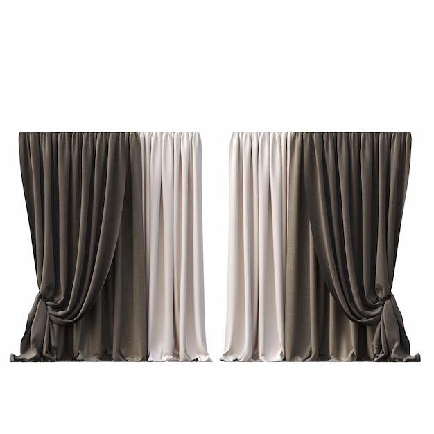 curtain isolated on white background, 3D illustration, cg render