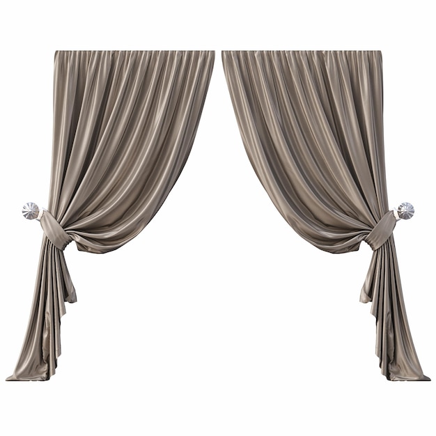 curtain isolated on white background, 3D illustration, cg render