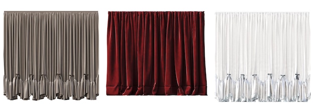 curtain isolated on white background, 3D illustration, cg render