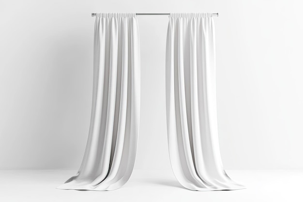 Photo curtain isolated on white background interior decorations 3d illustration cg render