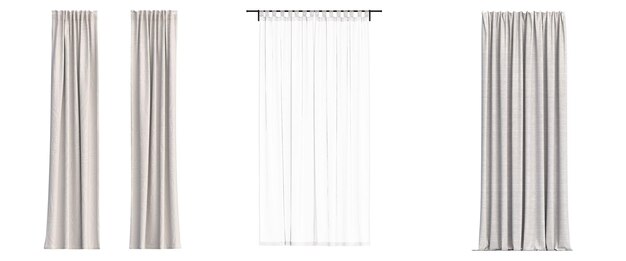 curtain isolated on white background interior decorations 3D illustration cg render