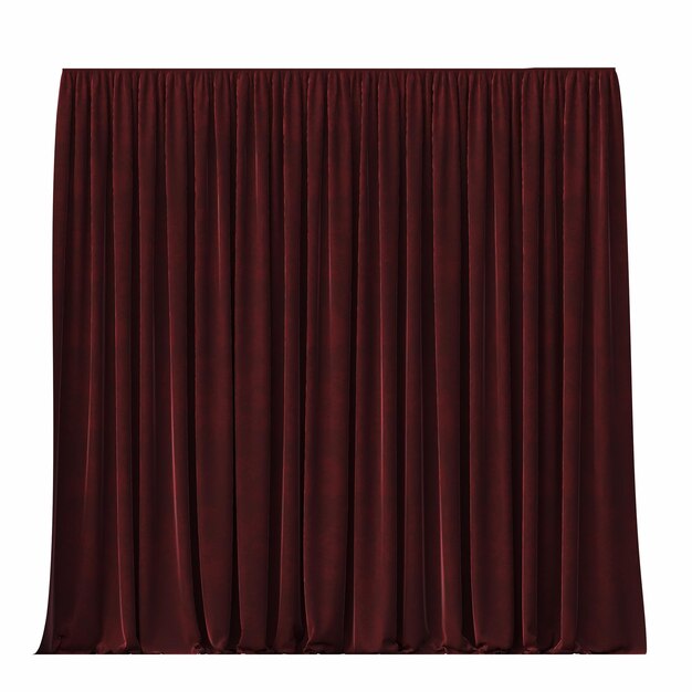 curtain isolated on white background, interior furniture, 3D illustration, cg render