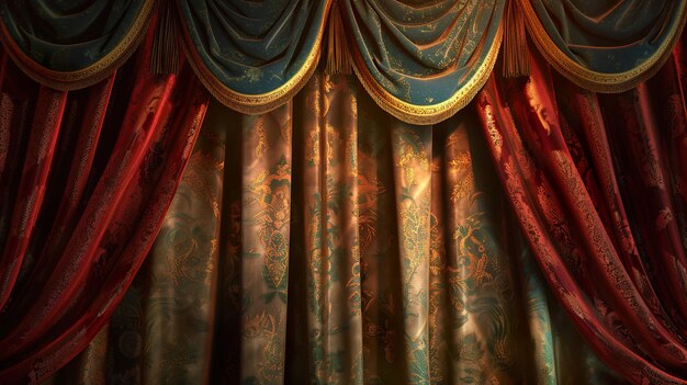 a curtain that has a design on it