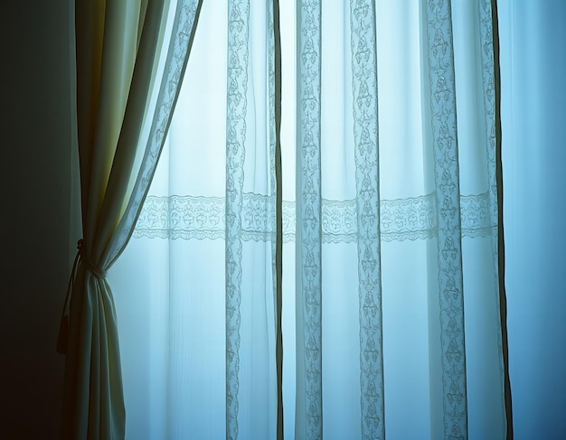 a curtain that has a design on it