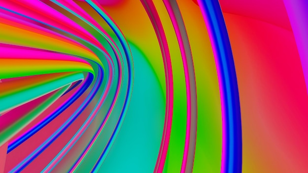 Curve Gradient colorful background 3D rendering