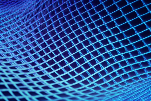 Curved blue grid texture with chromatic aberration background hd