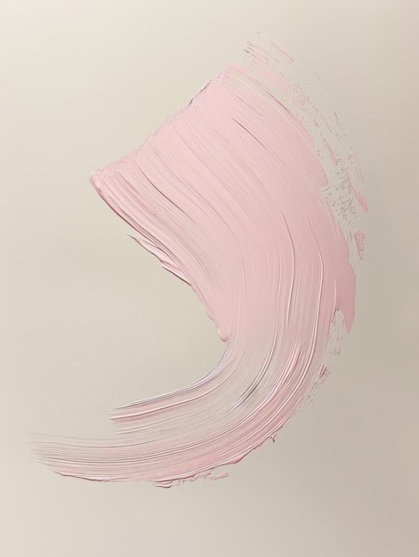 Curved pink paint stroke with a soft and delicate appearance