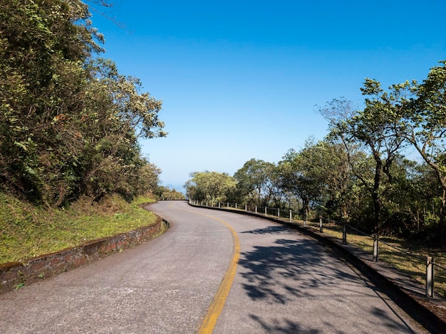 Curved road of Santos old road in Brazil