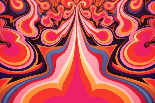 Photo curvy groovy psychedelic style background