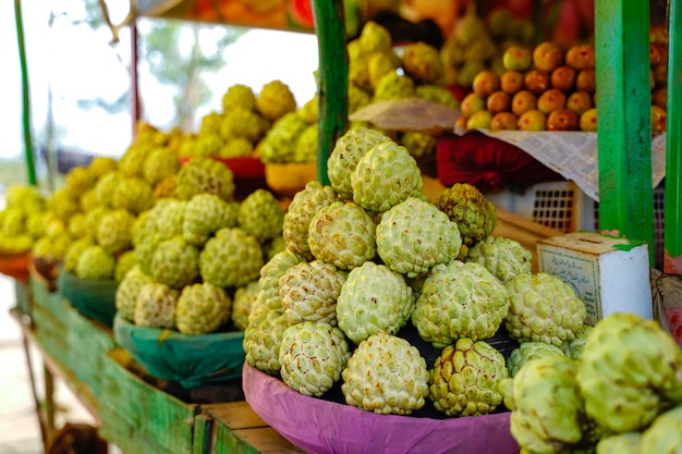 Custard apple bunch in fruit shop