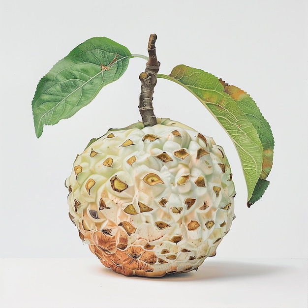 Custard Apple Fresh CloseUp on White Background