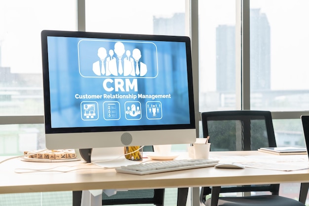 Customer relationship management system on modish computer for CRM business