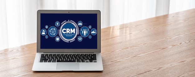 Customer relationship management system on modish computer for CRM business