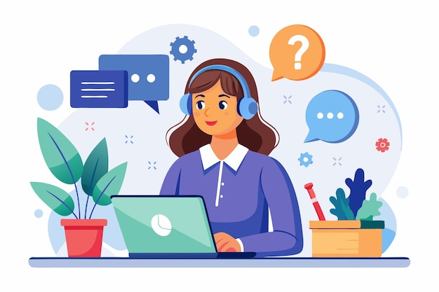 Photo customer support illustration call center vector