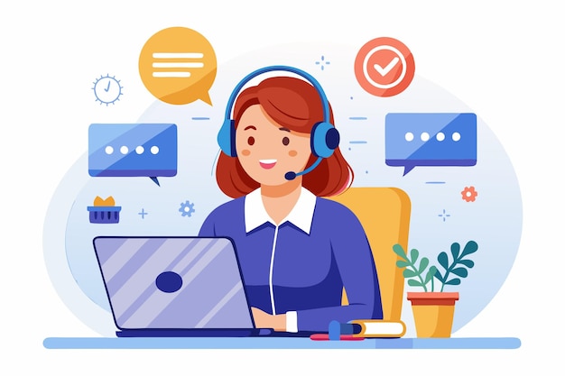 Photo customer support illustration call center vector