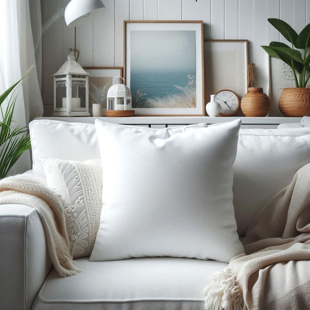 Photo customizable blank pillow mockup perfect for creating unique designs