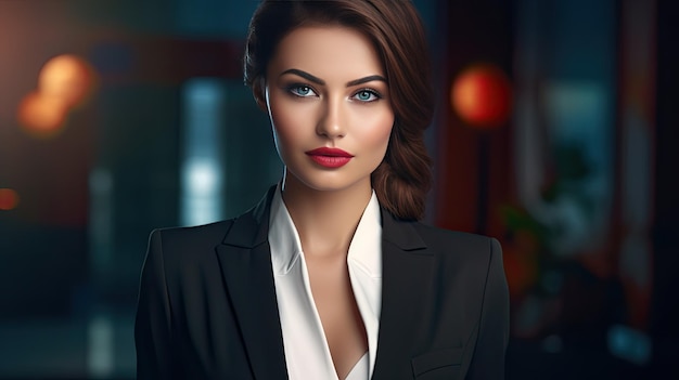 Customizable space for text in close up of glamorous business woman