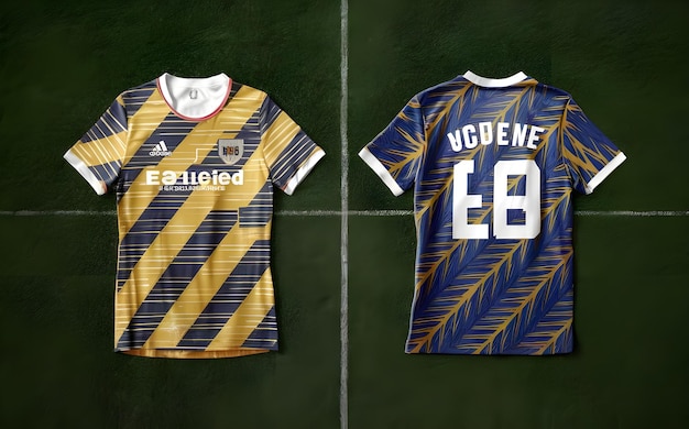 Customizable Sports Jersey Mockup with Realistic Fabric Patterns