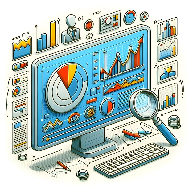 Customizable Text Business Dashboard Concept with 3D Flat Icon Ideal for Presenting Strategies in