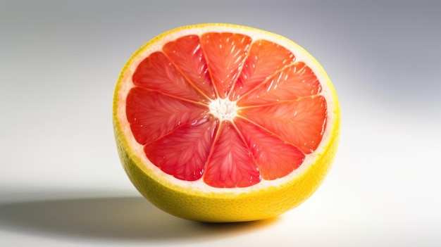 A cut in half of a grapefruit