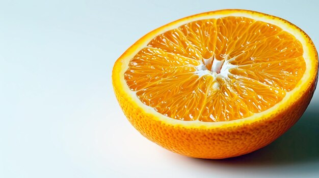 a cut orange is cut in half and is cut in half