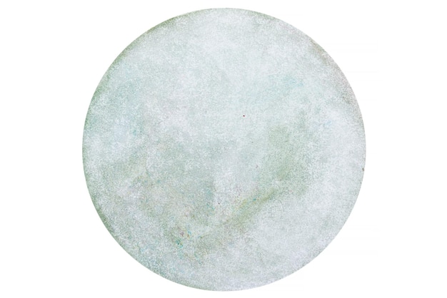 Cut out circle element of sage green watercolor painting on white background