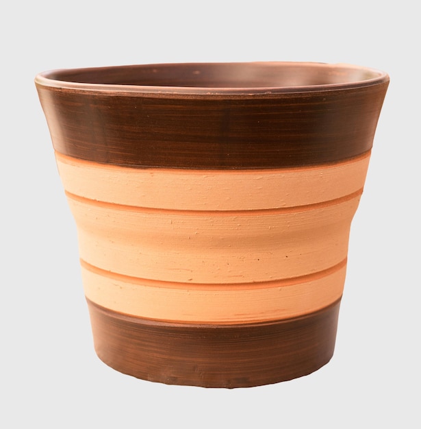 Cut out clay pot home decoration isolated