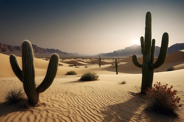 A cut out of the sand and desert with bright sunlight