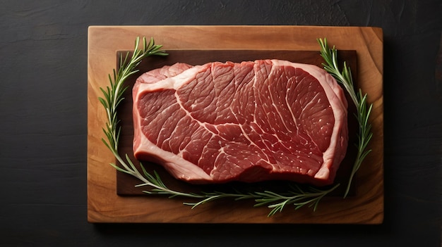 a cut of raw meat on a cutting board