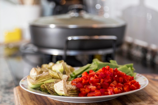 Cut vegetables for cooking