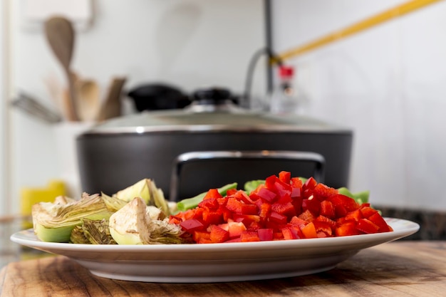 Cut vegetables for cooking