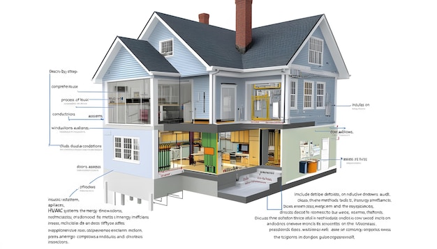 Photo cutaway diagram of a house showing hvac systems and energy efficiency