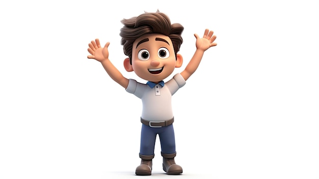 cute 3D boy cartoon character