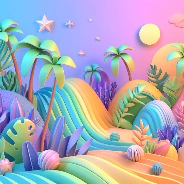 cute 3d cartoon background