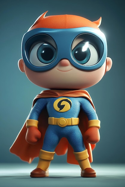 Photo cute 3d cartoon heroes endearing