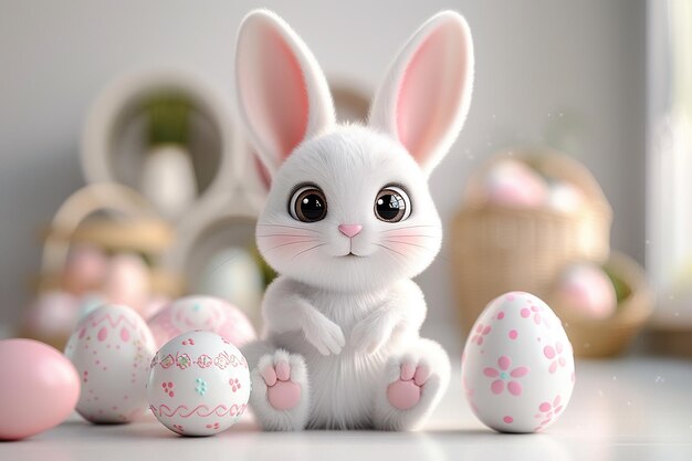 Cute 3D Easter Bunny