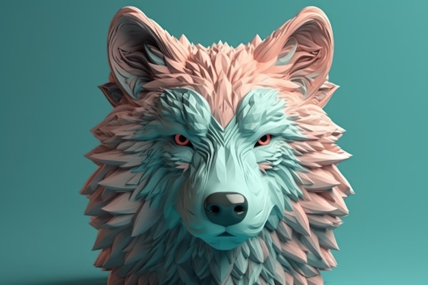 A cute 3d illustration wildlife wolf fantasy portrait 3d wolf render good for picture avatar ideas for t shirt mug or another accessories object