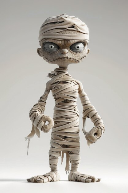 Photo cute 3d mummy halloween character