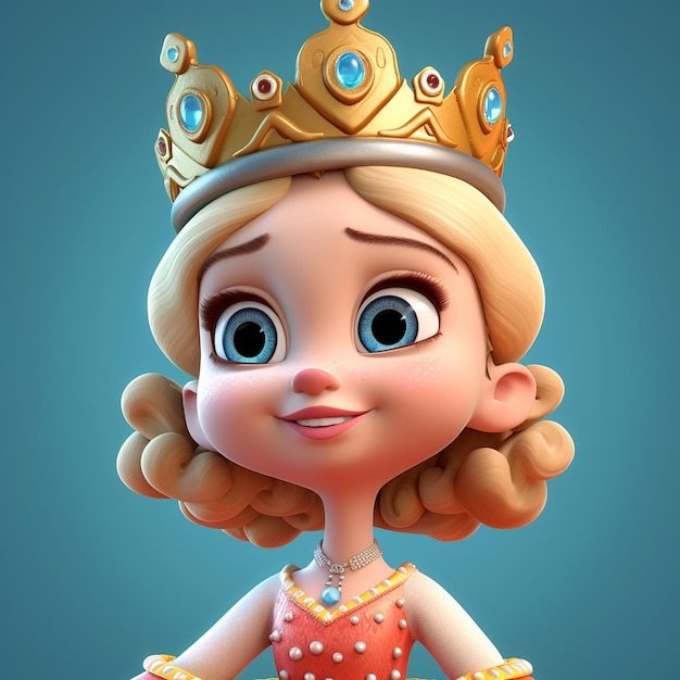 cute 3d queen Character