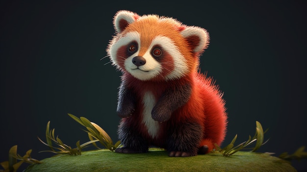 cute 3d red panda